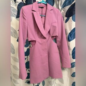 Zara Dusty Pink Cutout Blazer